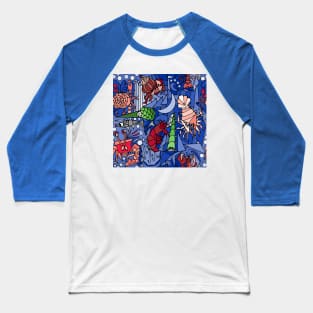 Cubist Crustacean Critters Baseball T-Shirt